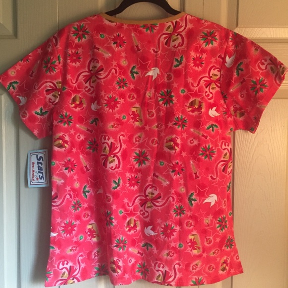 🆕Stars of Best Medical Holiday Scrubs Top - Picture 3 of 5